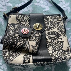 Spartina 449 Black and Cream Crossbody Bag